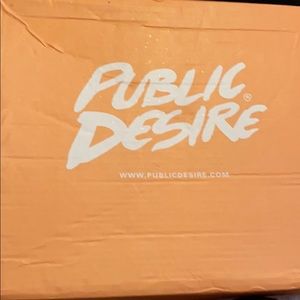 Knee high khaki colored heels